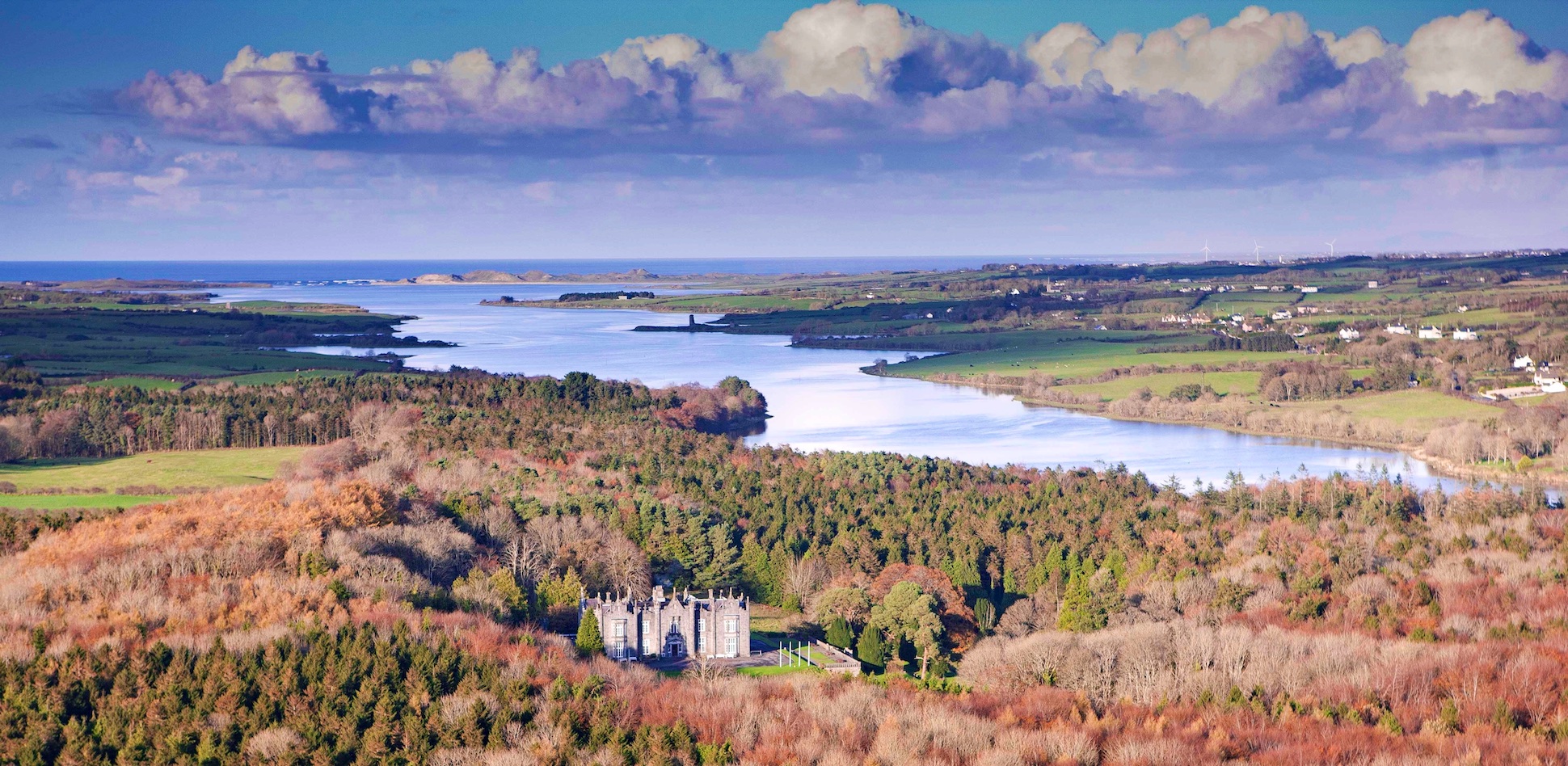 Aerial view of Belleek Castle